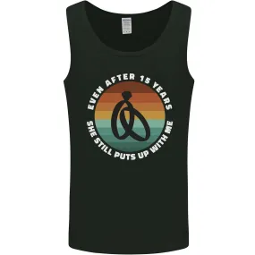 15 Year Wedding Anniversary 15th Marriage Mens Vest Tank Top