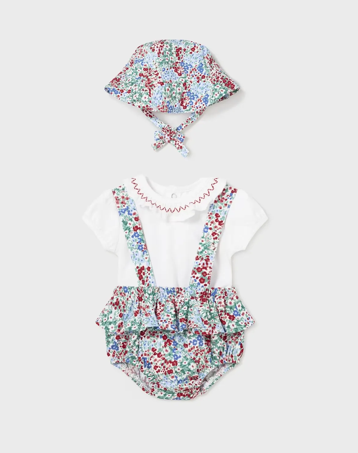 3 Piece Flowers Romper Set