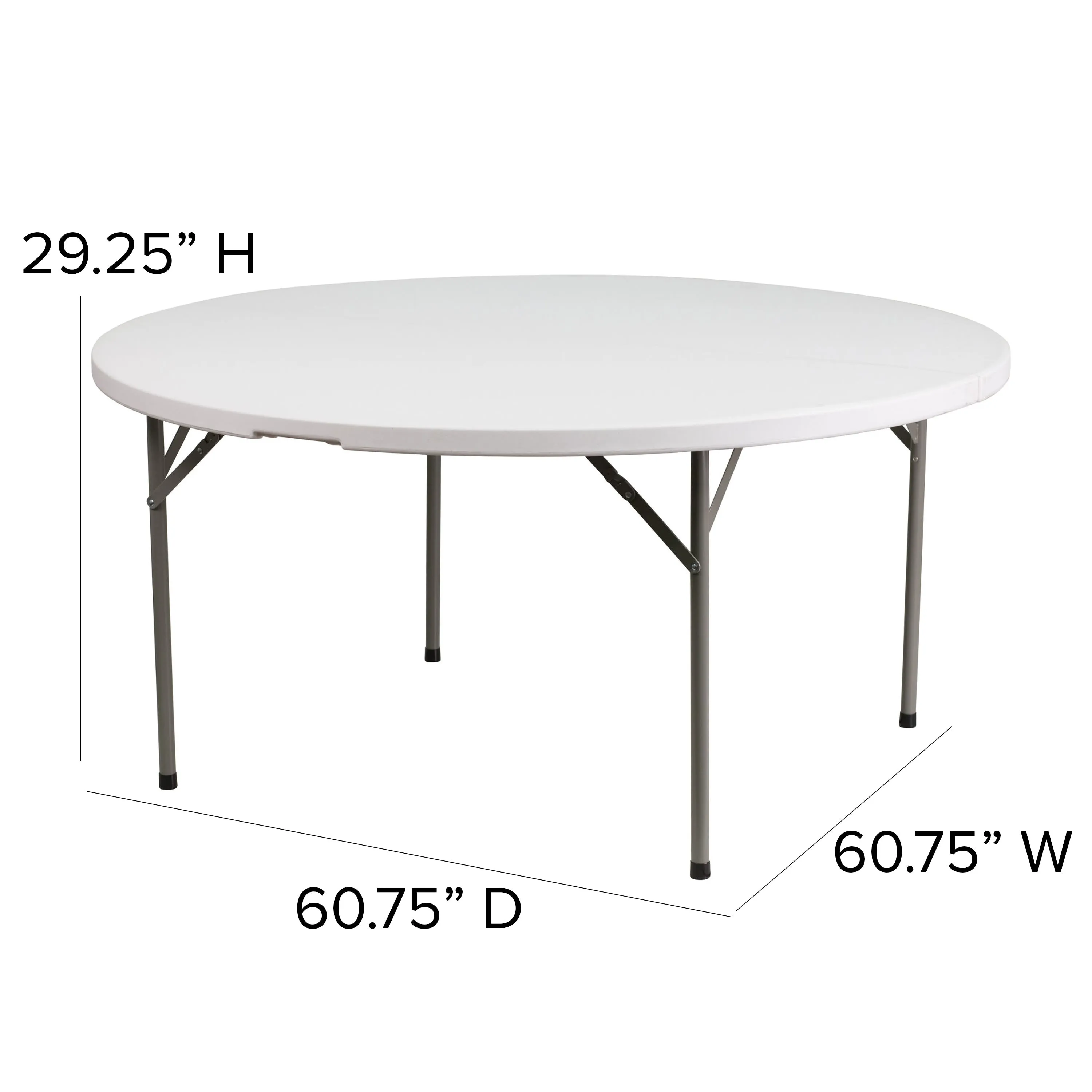 5-Foot Round Plastic Folding Table