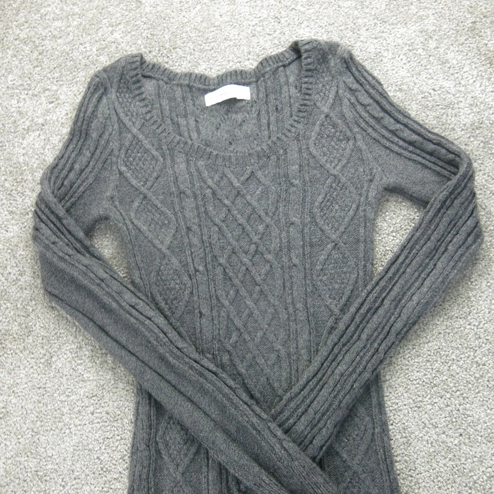 Abercrombie & Fitch Sweater Dress Womens X Small Gray Scoop Neck Long Sleeve