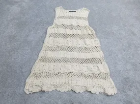 Abercrombie & Fitch Women Sweater Dress Knit Sleeveless Sleeveless Beige SZ XS/S