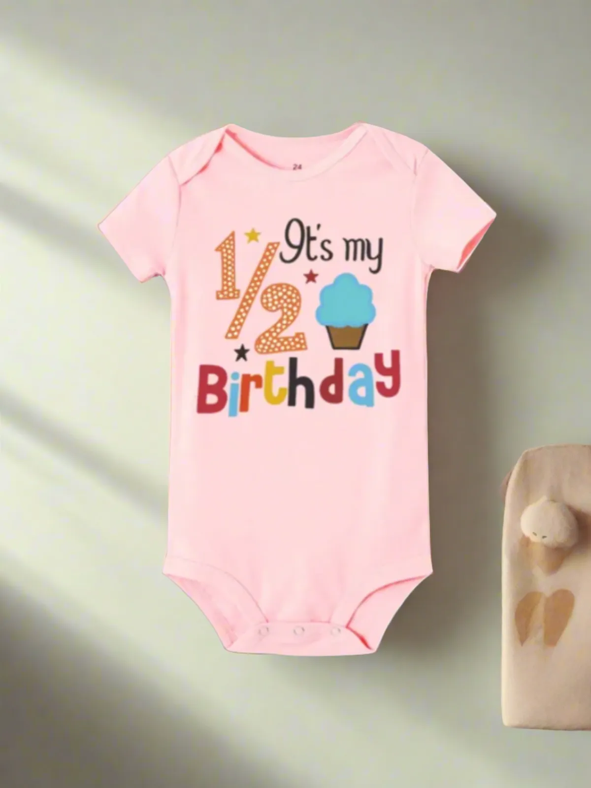 Adorable ""It's My 1/2 Birthday"" Baby Onesie - Cute Birthday Bodysuit