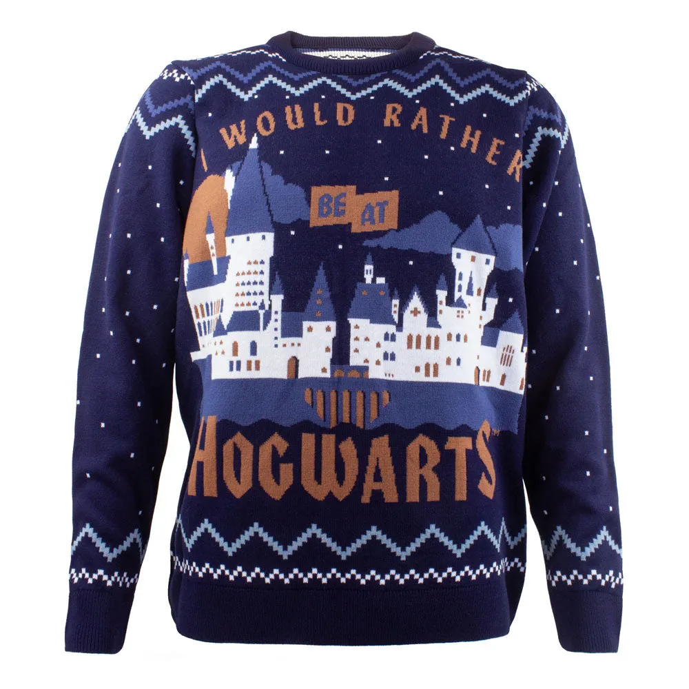 Adults Harry Potter 'Rather Be At Hogwarts' Christmas Jumper