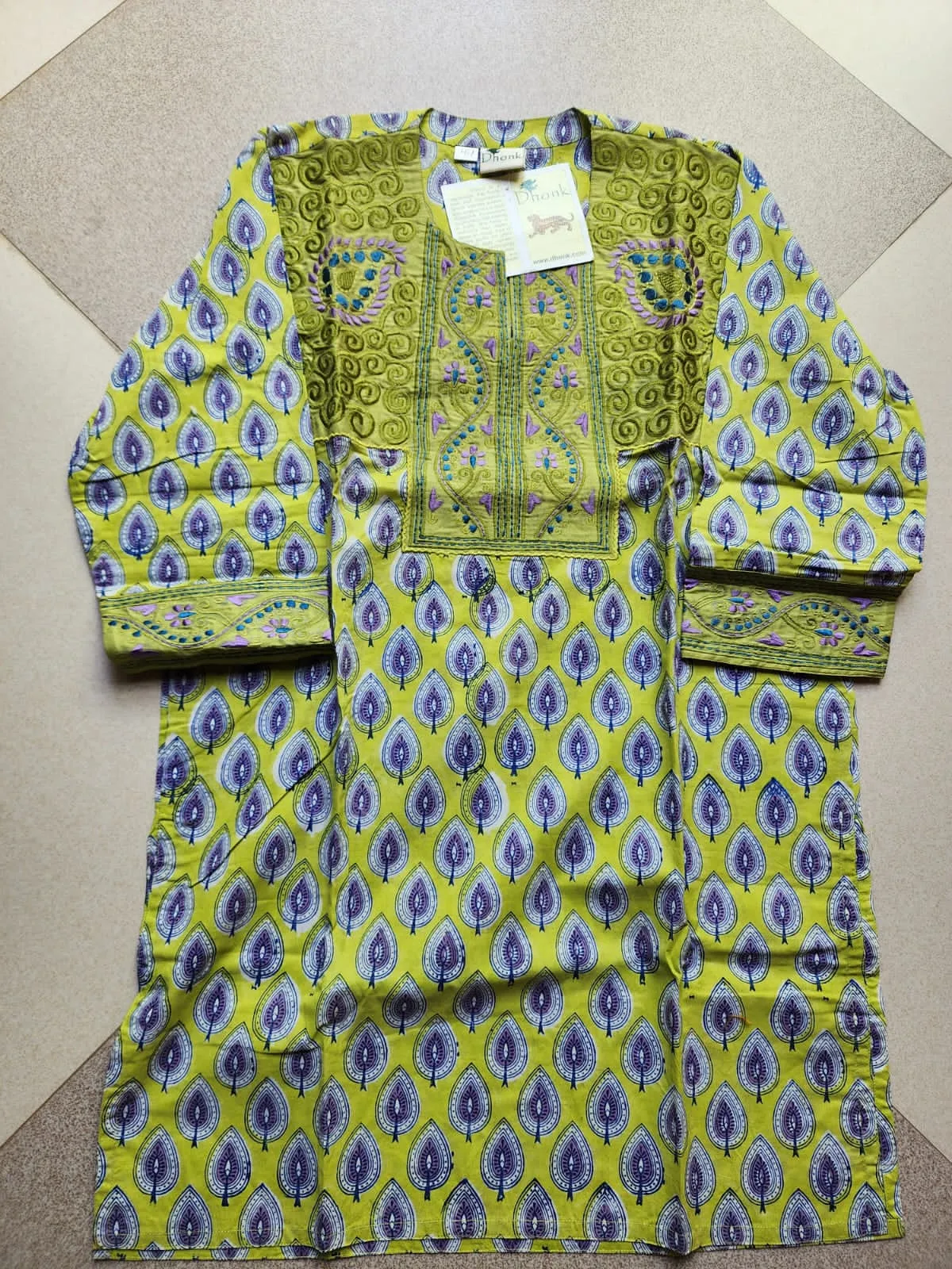 Ajanta Embroidered Hand Block Print Tunic