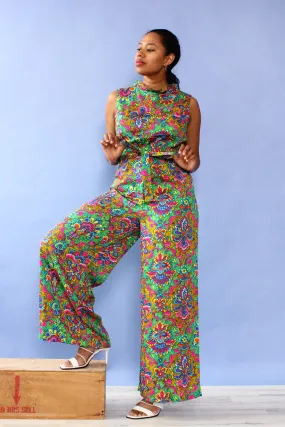 Alexa Vibrant Print Wide Leg Jumpsuit M/L