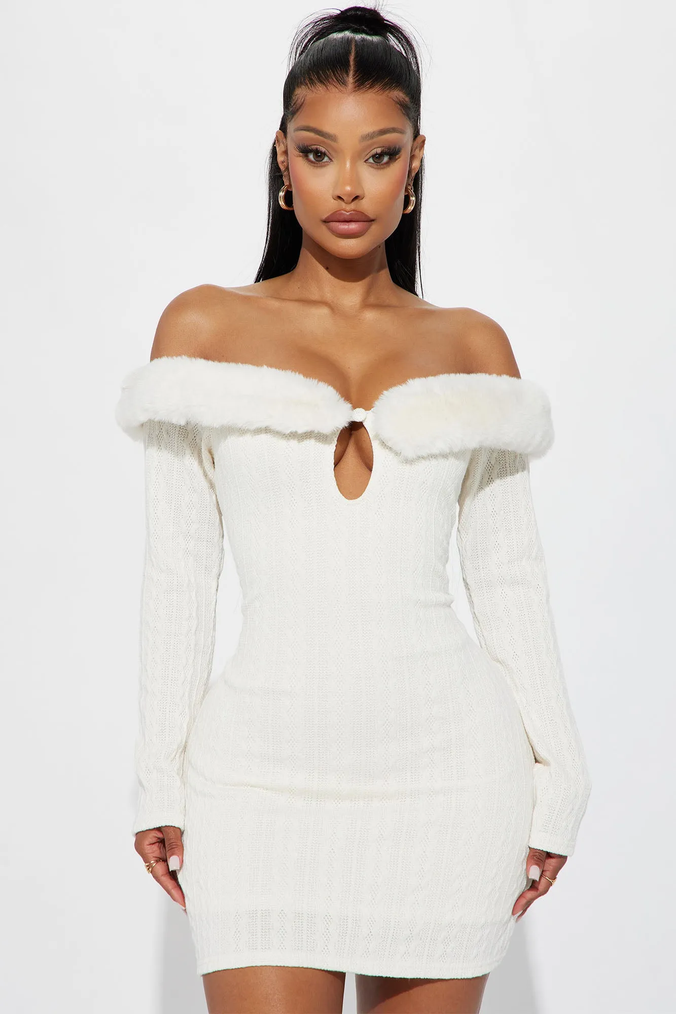 Alexis Sweater Mini Dress - Cream