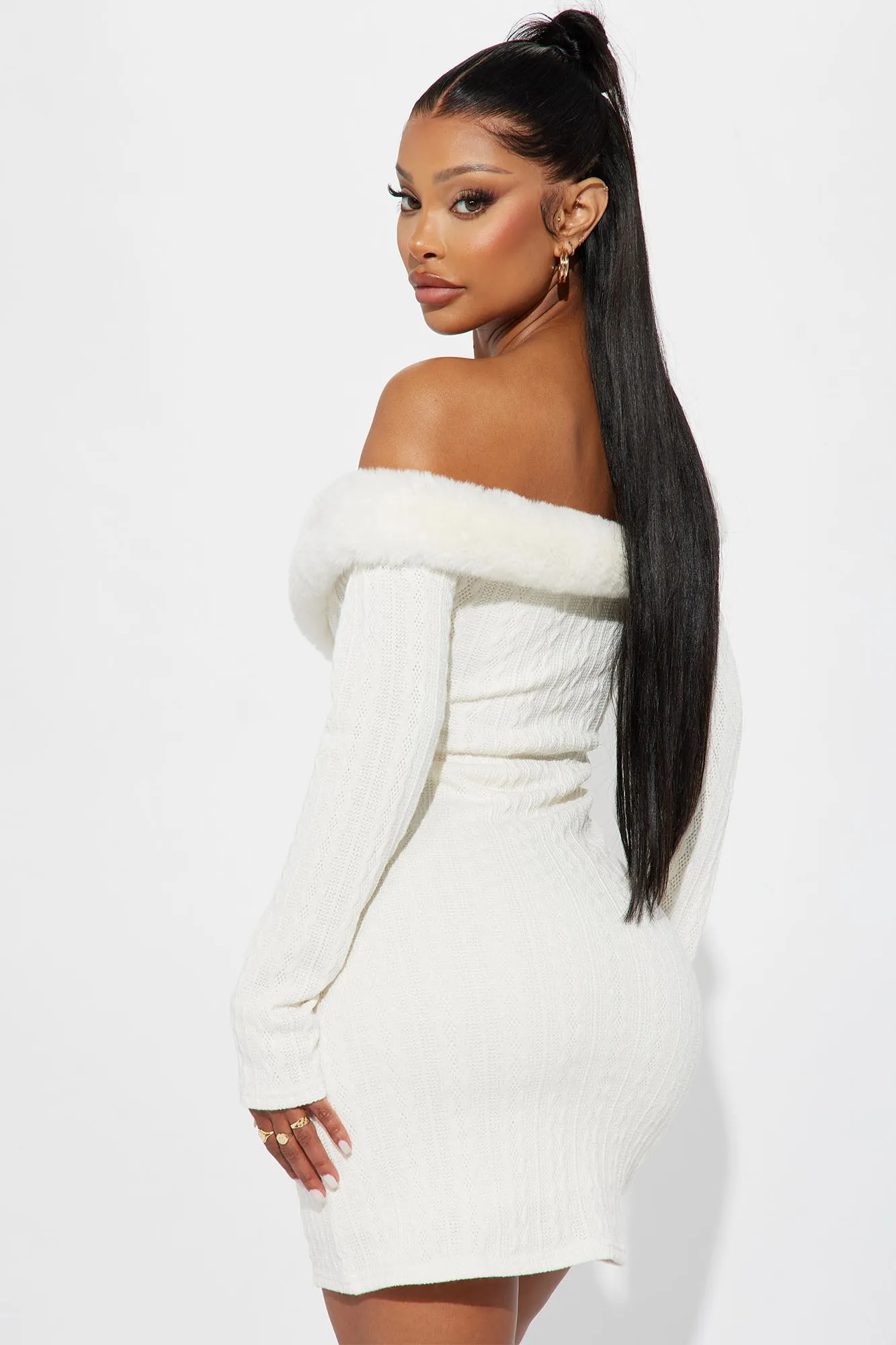 Alexis Sweater Mini Dress - Cream