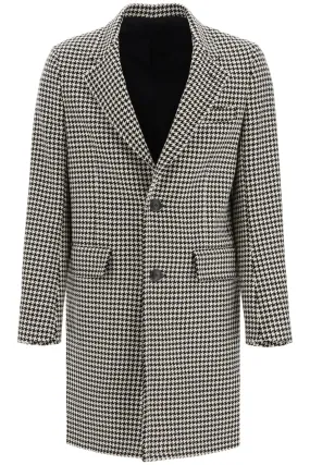 AMI Houndstooth Patterned Single-Breasted Coat