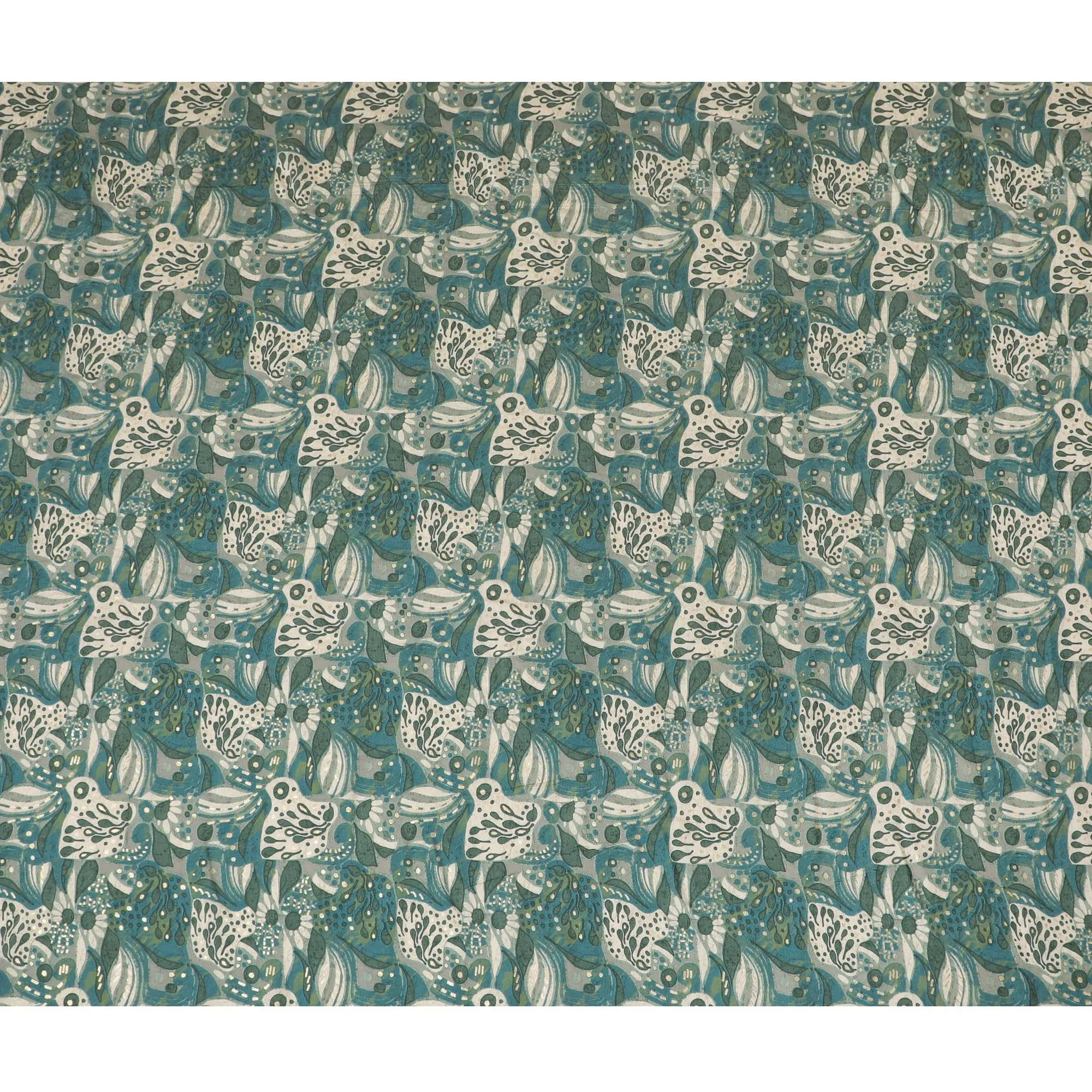 Aquatic Fantasy Viscose Fabric - 110cm Width, Whimsical Sea-Inspired Design, Buy Online by the Meter-D18023