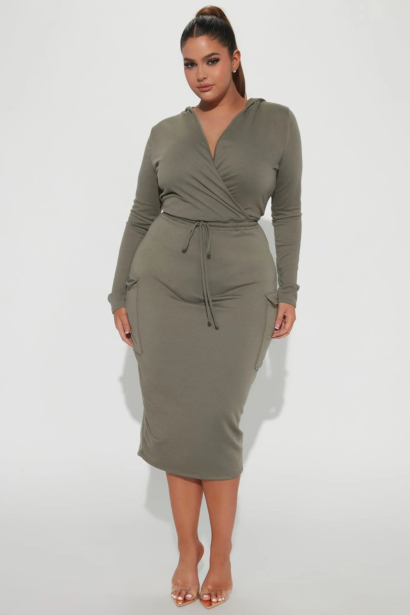 Arielle Sweater Midi Dress - Sage