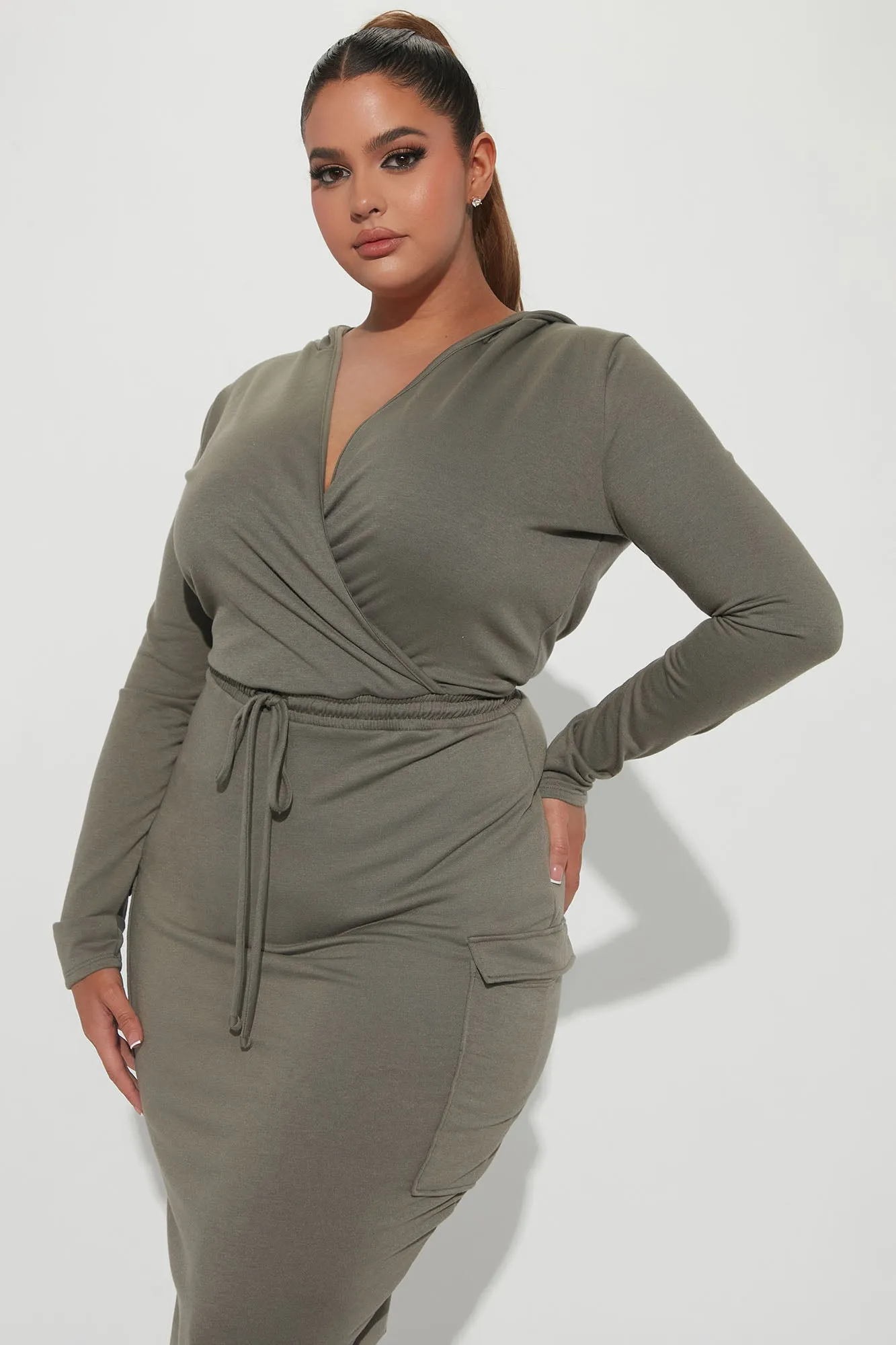 Arielle Sweater Midi Dress - Sage