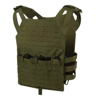 Army OD Green Laser Cut MOLLE Lightweight Armor Carrier Tac Vest