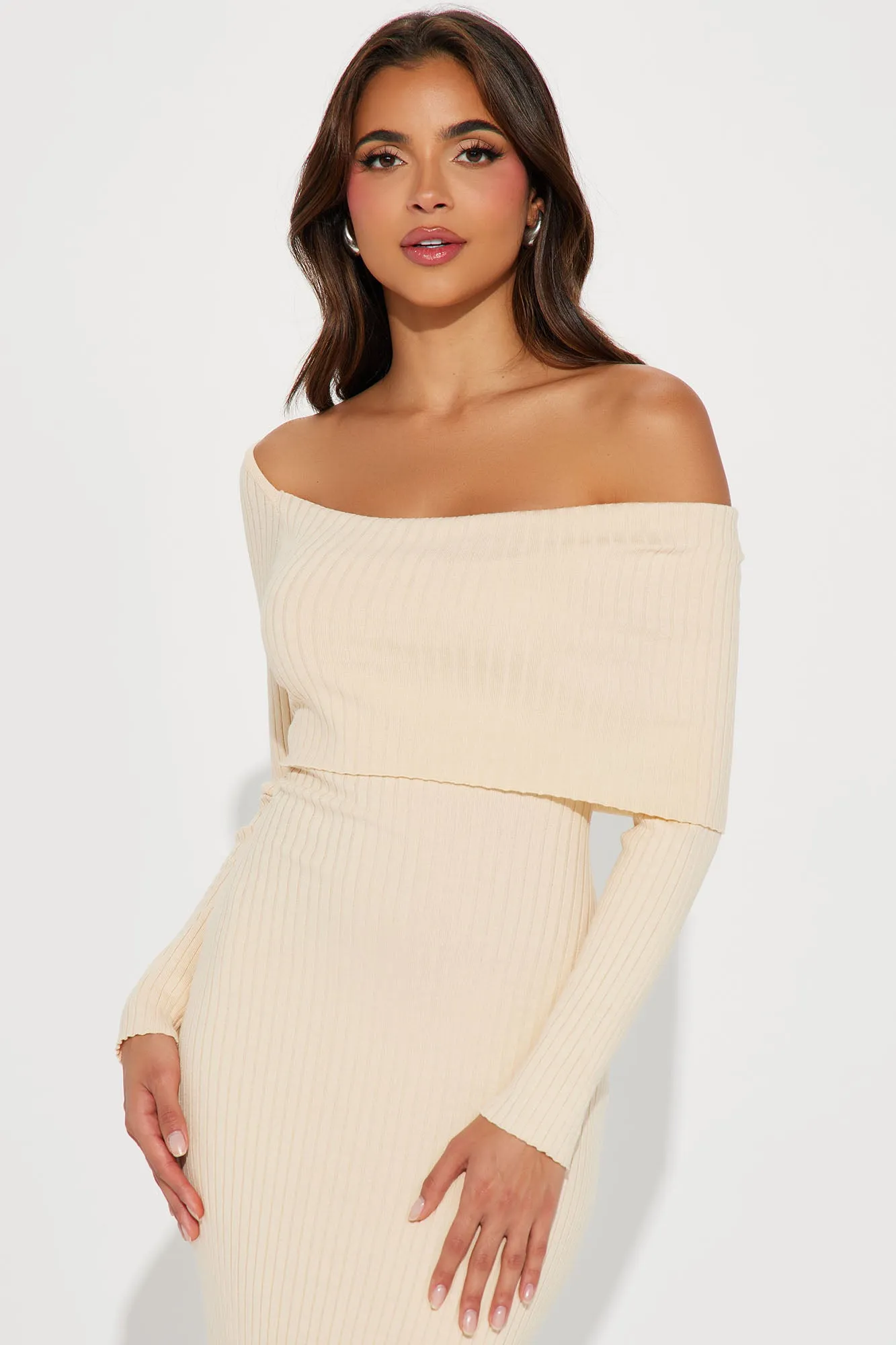 Arya Sweater Maxi Dress - Cream