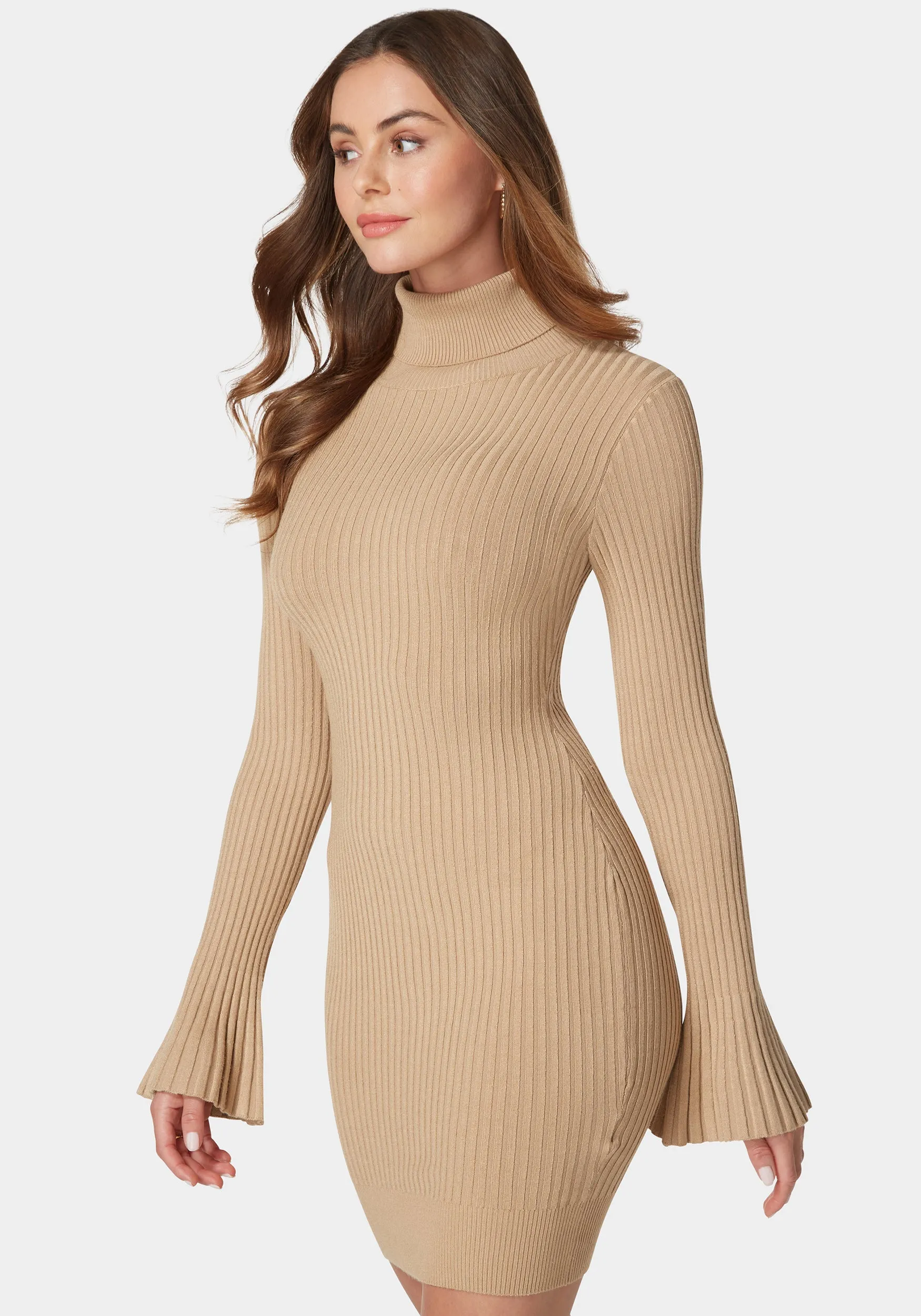 Autumn Bell Sleeve Sweater Dress