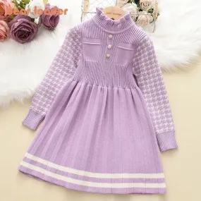 Autumn Winter Girls Dress Girls 4-8Y Kids Princess Party Sweater Knitted Dresses Christmas Costume Baby Girl Clothes