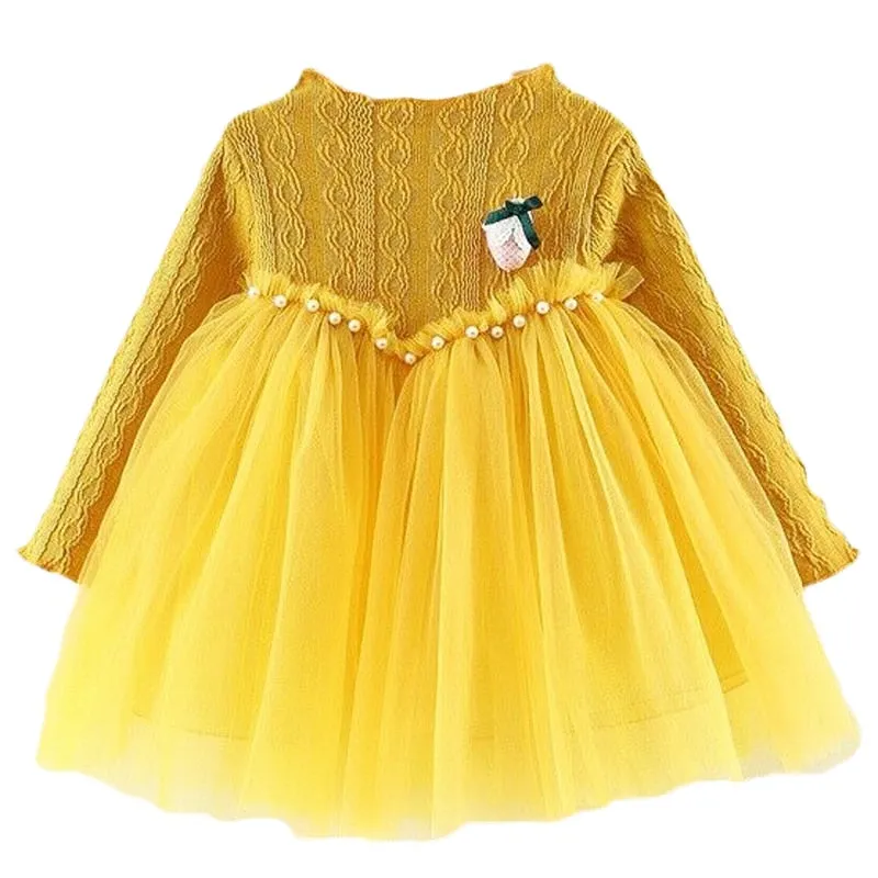 Baby Girls Spring Autumn Sweater Star Dress Infant Girl's Christmas Children Clothing Toddler Kids Dress - BTGD8516