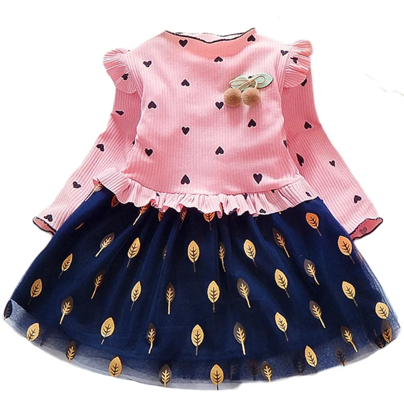 Baby Girls Spring Autumn Sweater Star Dress Infant Girl's Christmas Children Clothing Toddler Kids Dress - BTGD8516