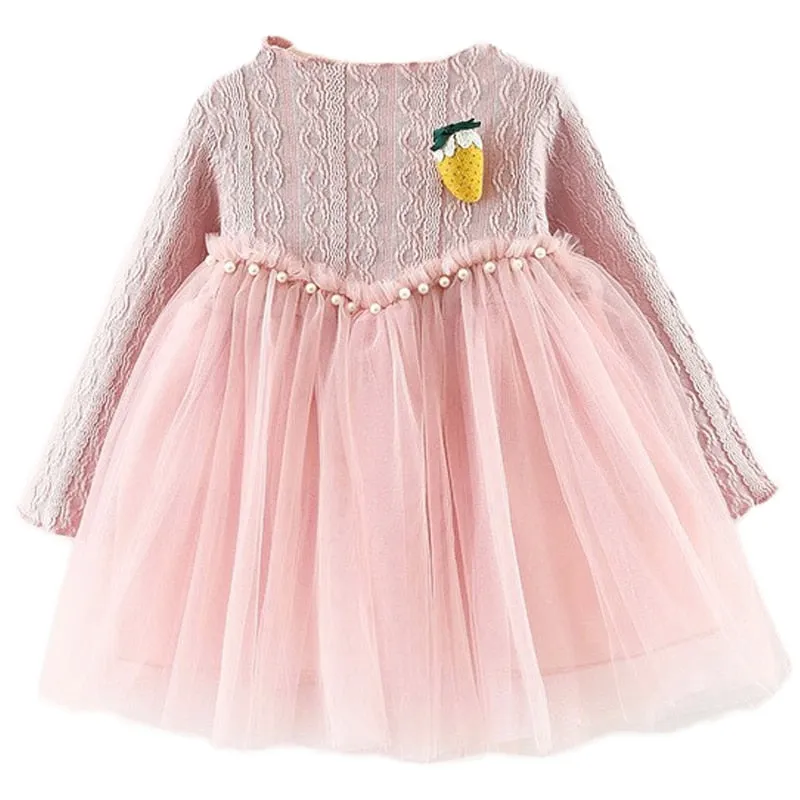 Baby Girls Spring Autumn Sweater Star Dress Infant Girl's Christmas Children Clothing Toddler Kids Dress - BTGD8516