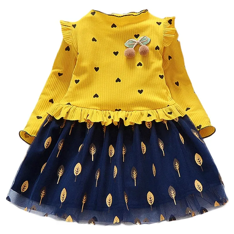 Baby Girls Spring Autumn Sweater Star Dress Infant Girl's Christmas Children Clothing Toddler Kids Dress - BTGD8516