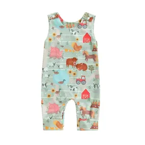 Baby Layette Western Farm Snap Romper Jumpsuit