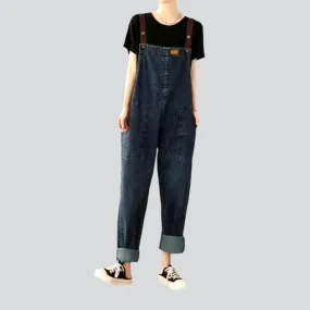 Baggy vintage denim jumpsuit for women