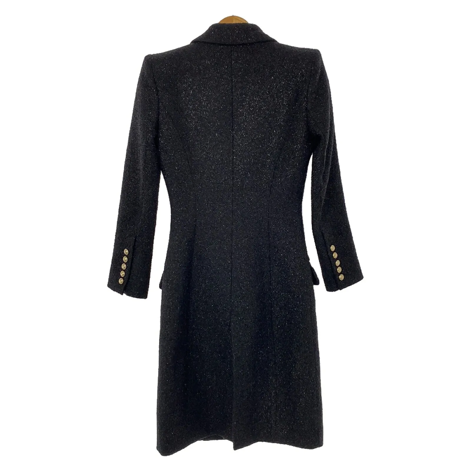 Balmain Wool Coat Outerwear Black