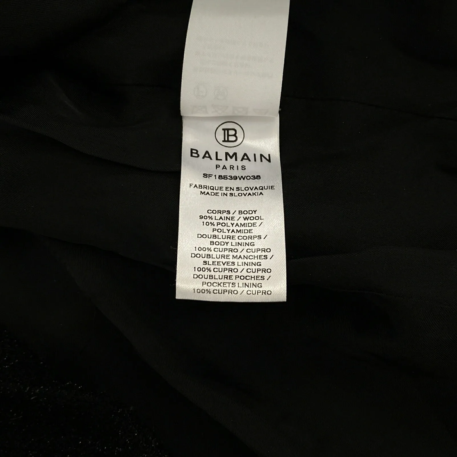 Balmain Wool Coat Outerwear Black