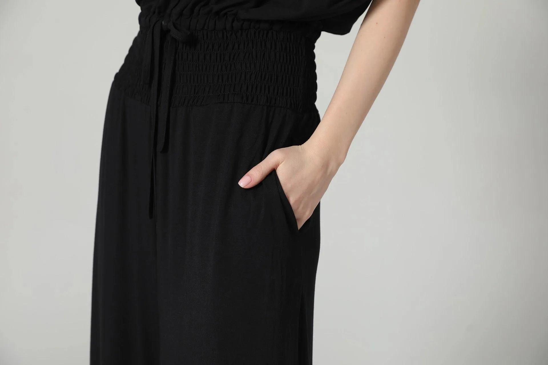 Bamboo Asymmetric Draped Jumpsuit