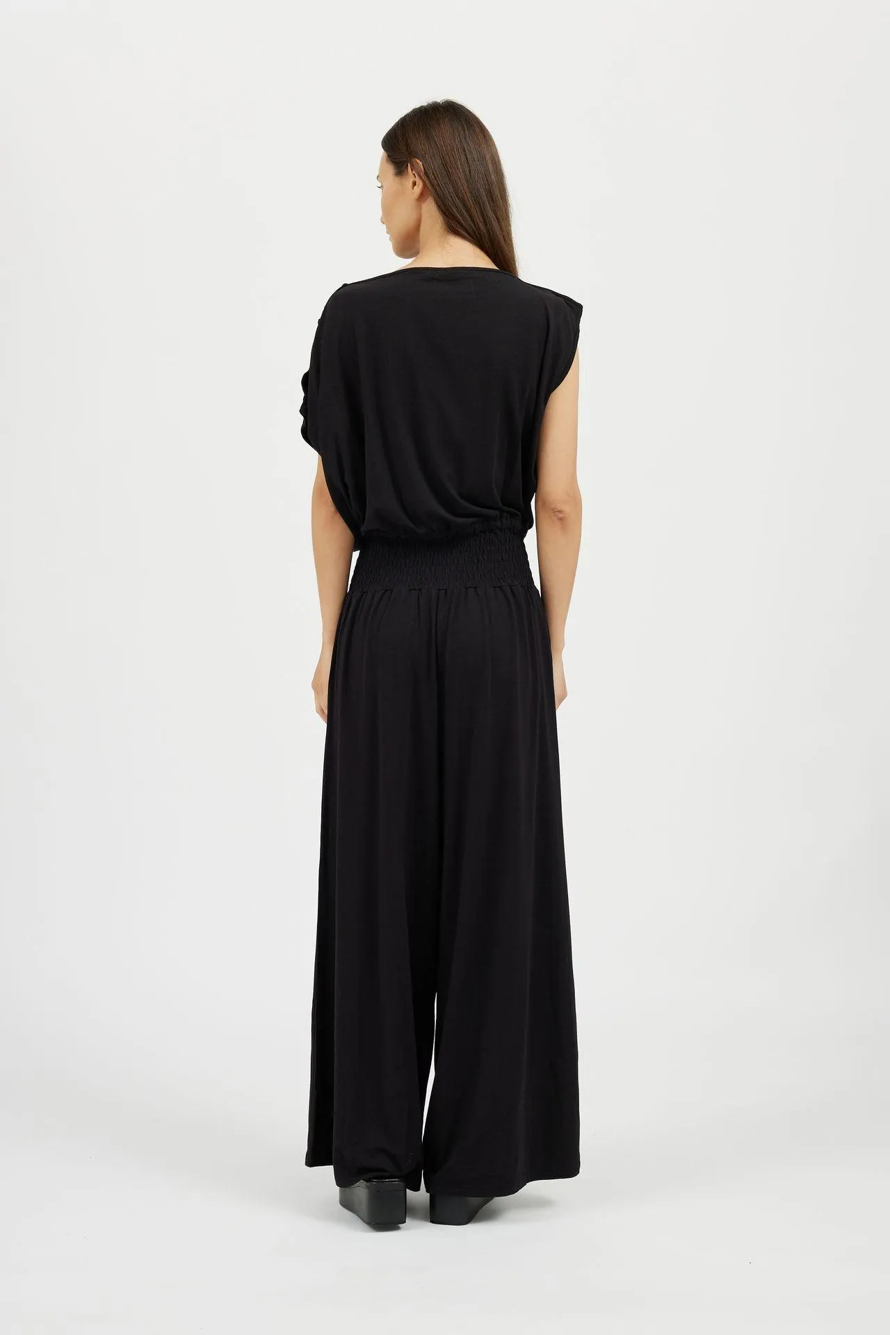 Bamboo Asymmetric Draped Jumpsuit