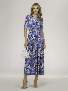 Beatrice Jersey Maxi Dress, Blue Floral