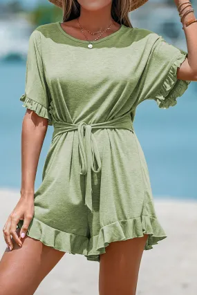 Belted Ruffled Romper