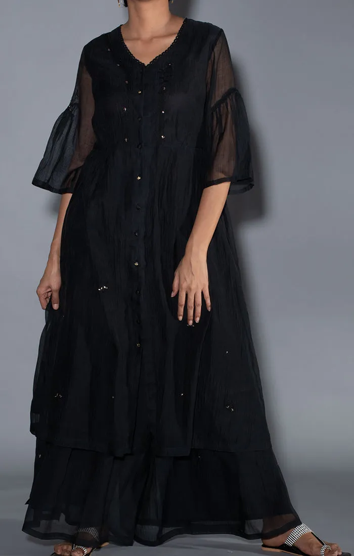 Black Chanderi Tunic with Palazzo