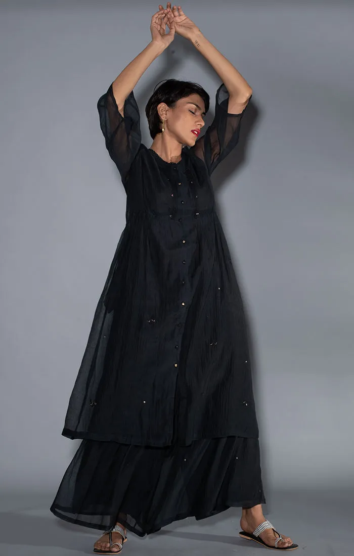 Black Chanderi Tunic with Palazzo