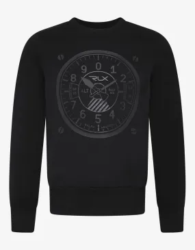 Black Watch Dial Print Sweatshirt