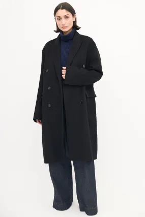 Black Wool Carles Double Face Coat