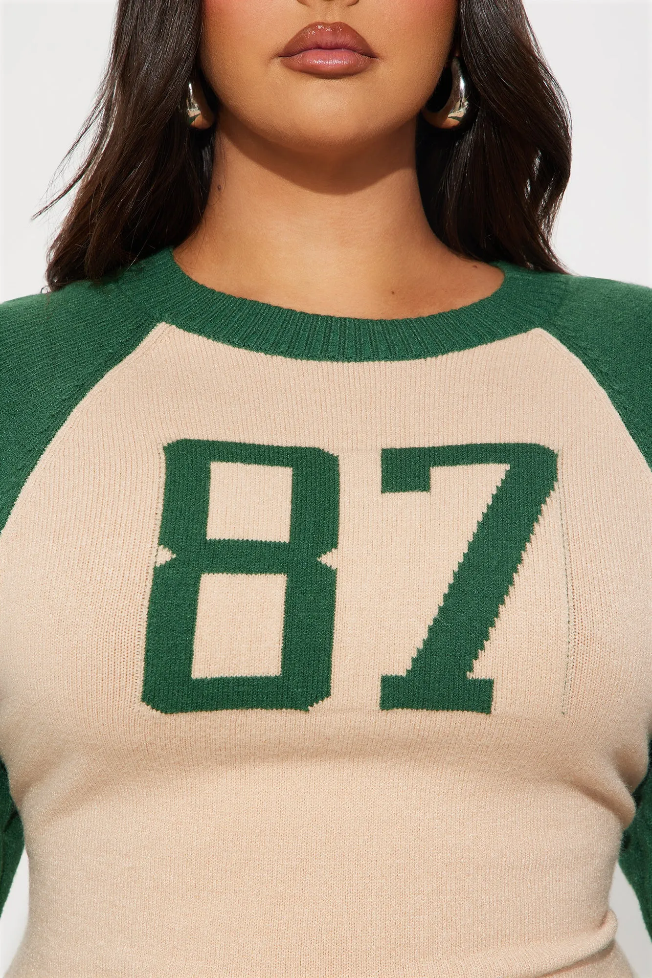 Bleacher Babe Sweater Mini Dress - Green/combo