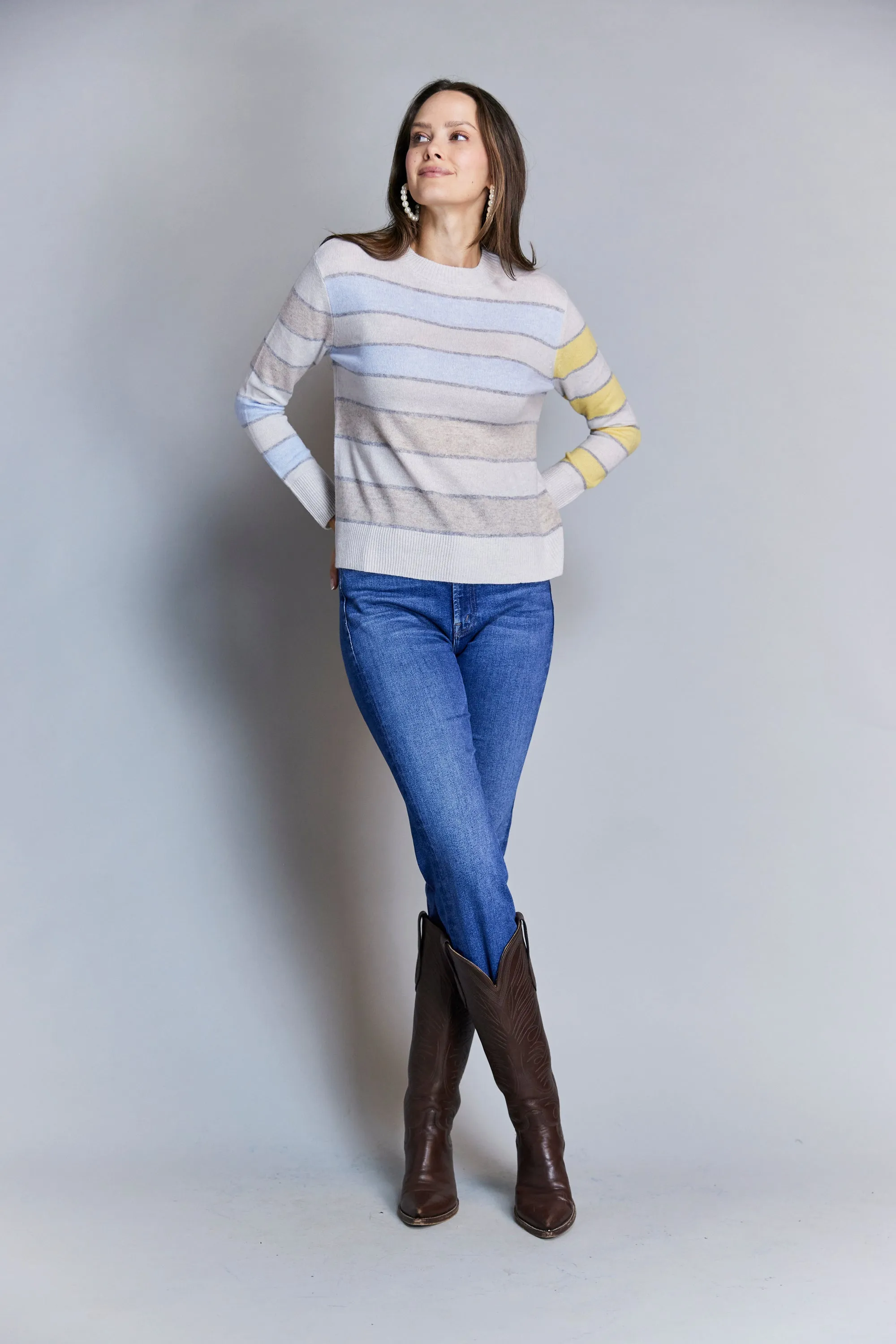 Bold Stripe Crewneck Sweater