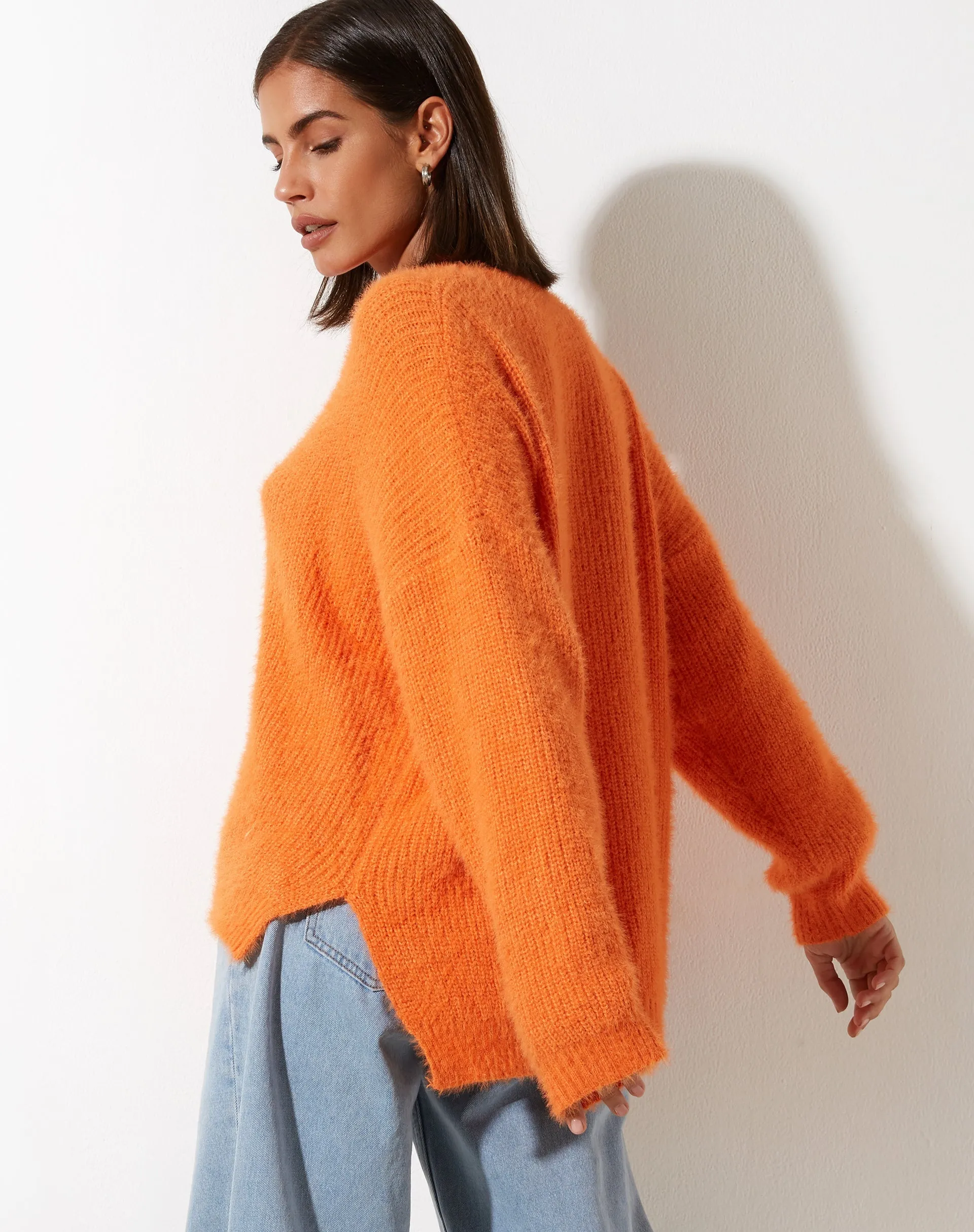 Bondy Jumper in Knit Persimmon Orange