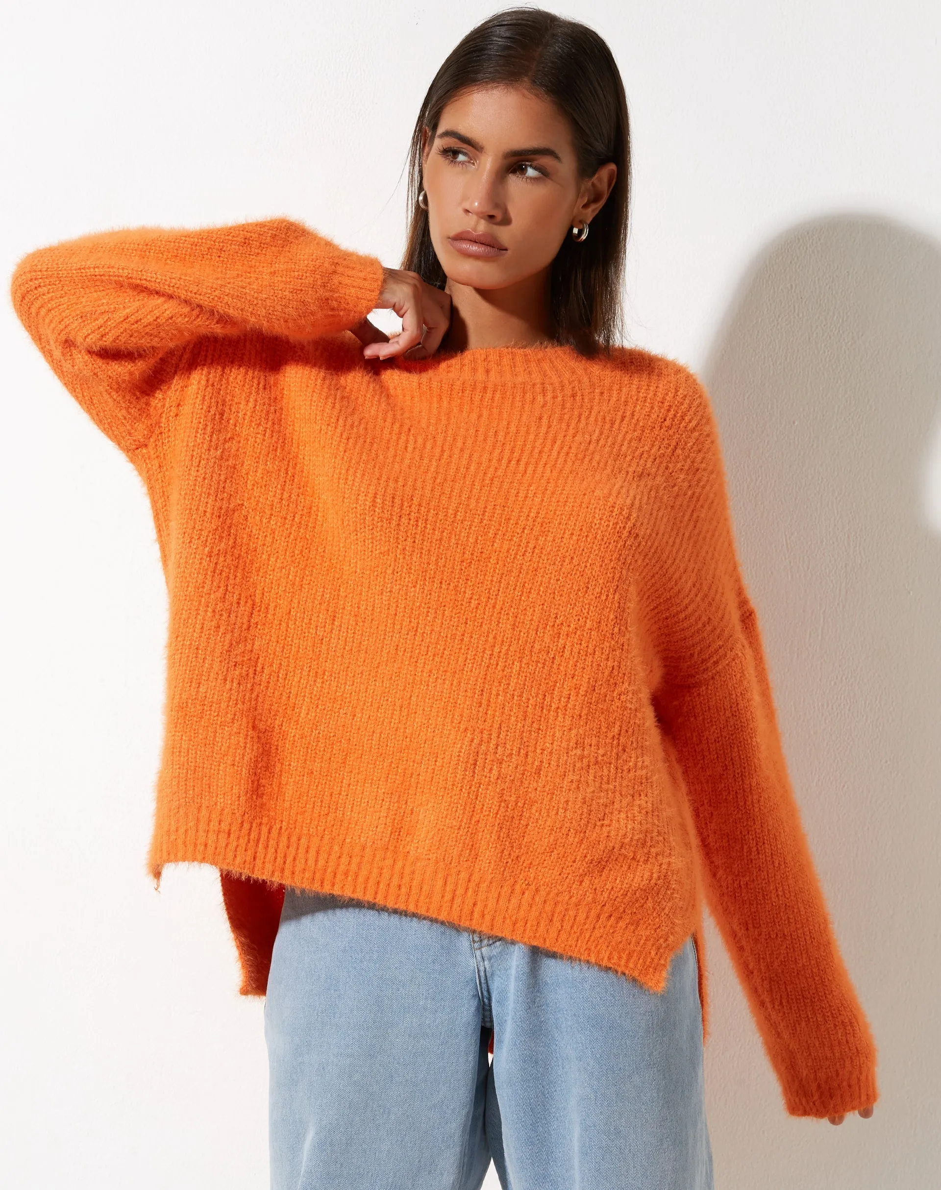 Bondy Jumper in Knit Persimmon Orange