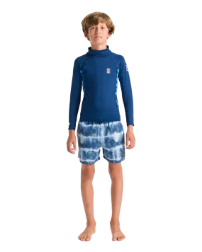 Boys Nuwave Rash Vest in Slate Navy, Cyan & Multi