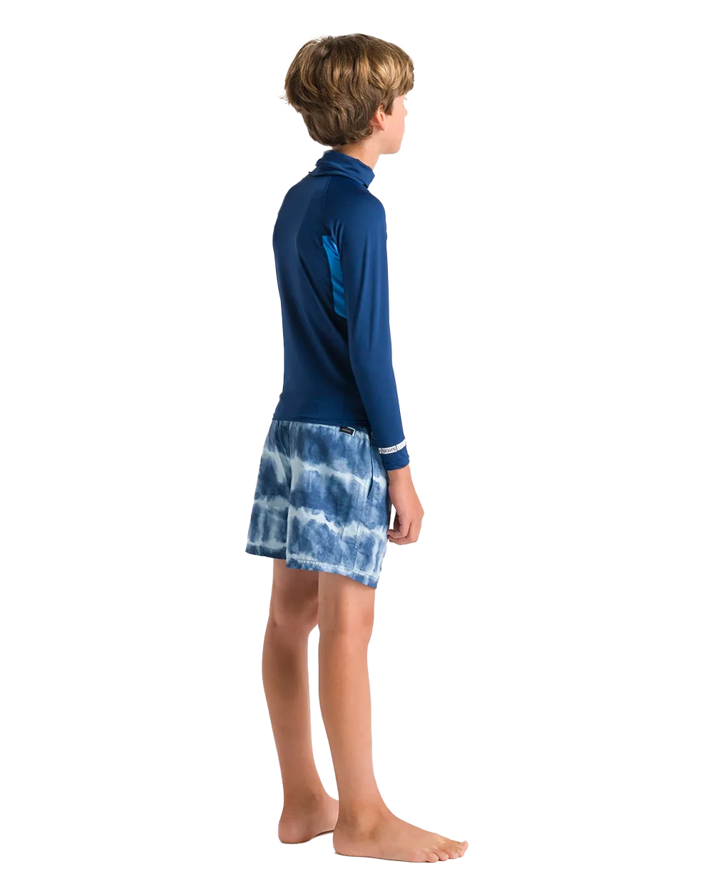 Boys Nuwave Rash Vest in Slate Navy, Cyan & Multi