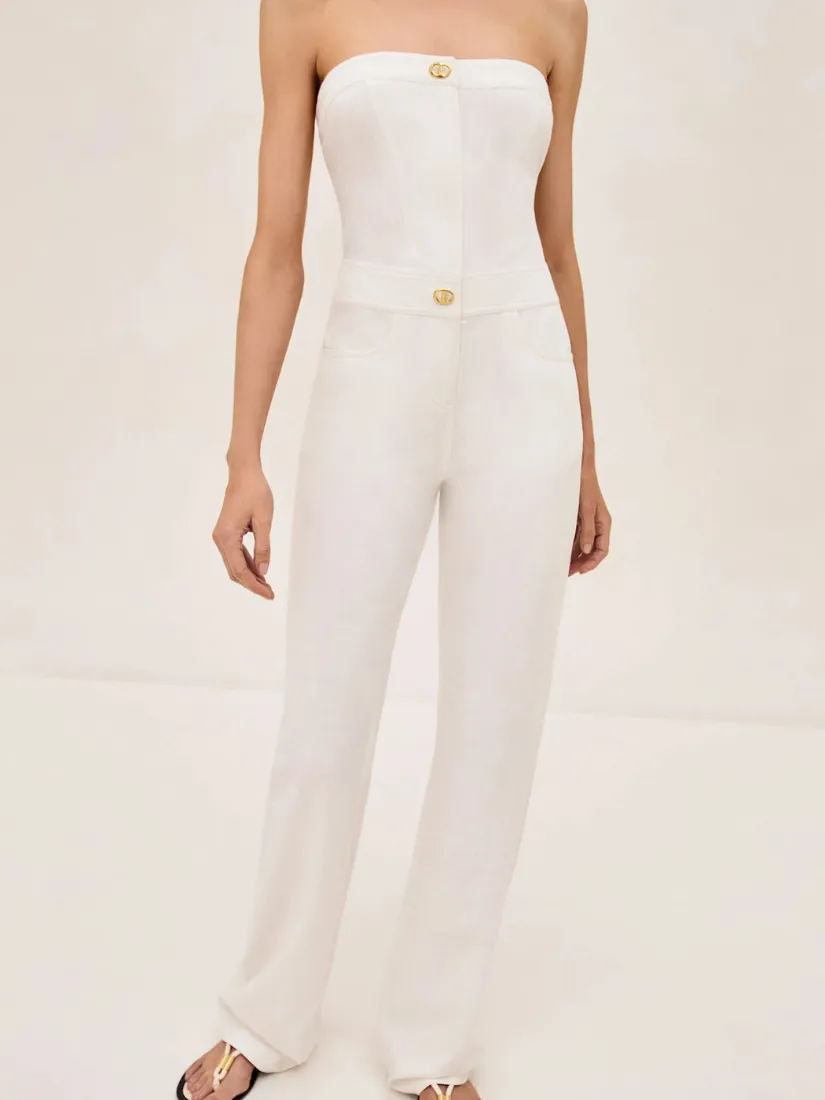 Breslin Jumpsuit White