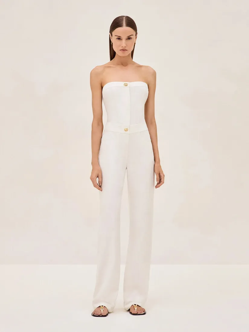 Breslin Jumpsuit White