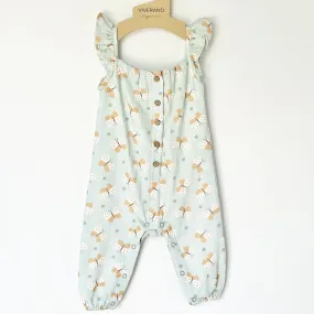 Butterfly Sleeveless Ruffle Baby Jumpsuit (Organic Muslin)