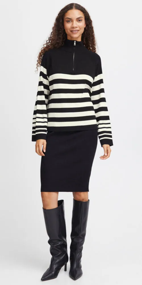 B.Young Striped Half Zip Jumper