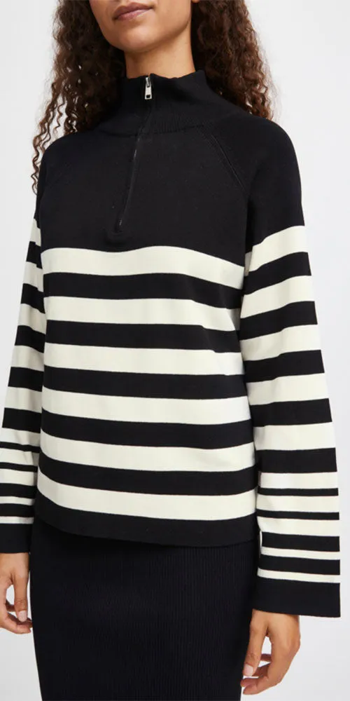 B.Young Striped Half Zip Jumper