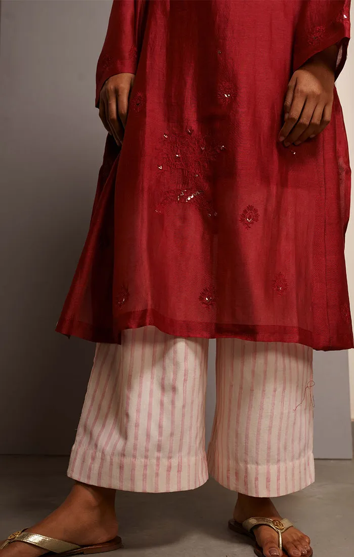 Carmine Tunic/Kurta with Pants and stole