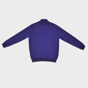 Cashmere Quarter Zip Jumper in Purple