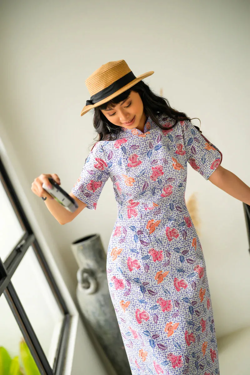 CHIYOKO BATIK MAXI CHEONGSAM DRESS