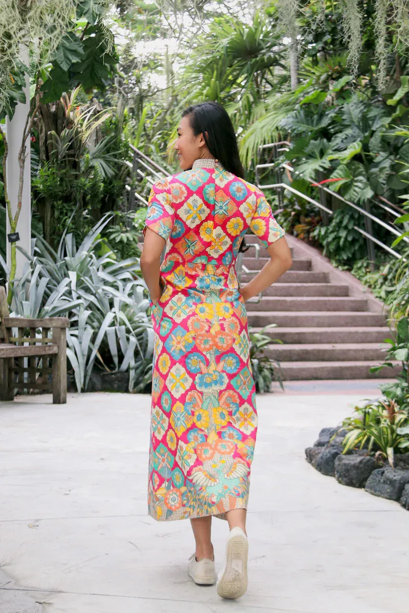 CHIYOKO BATIK MAXI CHEONGSAM DRESS